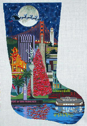 San Francisco Stocking (Handpainted by DJ Designs) San Francisco Stocking (Handpainted by DJ Designs)