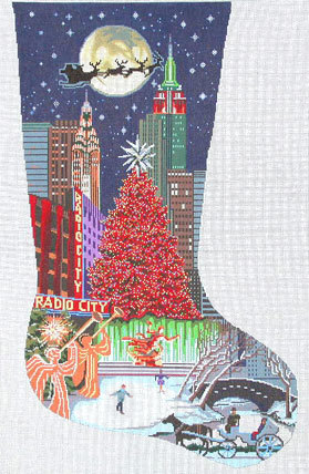 New York City Stocking (Handpainted by DJ Designs) New York City Stocking (Handpainted by DJ Designs)