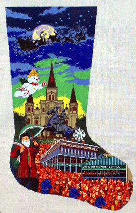 New Orleans Stocking (Handpainted by DJ Designs) New Orleans Stocking (Handpainted by DJ Designs)