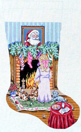 Cookies for Santa (Girl Stocking) (handpainted Gayla Elliott)) Cookies for Santa (Girl Stocking) (handpainted Gayla Elliott))