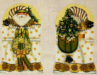 Golden Santa (2 sided standup) (handpainted by Melissa Shirley) Golden Santa (2 sided standup) (handpainted by Melissa Shirley)