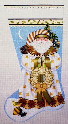 Golden Santa Stocking (Handpainted by Melissa Shirley) Golden Santa Stocking (Handpainted by Melissa Shirley)