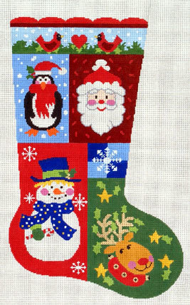 Christmas Sampler Stocking (Handpainted needlepoint canvas by Lee's Needle Arts) Christmas Sampler Stocking (Handpainted needlepoint canvas by Lee's Needle Arts)