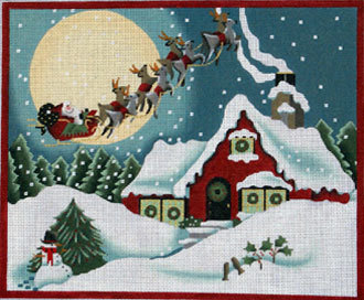 Red Cottage Pillow (Handpainted by Melissa Shirley) Red Cottage Pillow (Handpainted by Melissa Shirley)