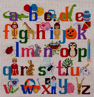 Alphabet with Characters / Wall Hanging (handpainted by Susan Roberts) Alphabet with Characters / Wall Hanging (handpainted by Susan Roberts)