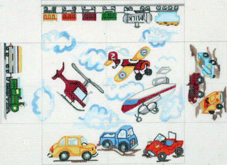 Planes, Trains & Cars Brick Cover (handpainted from Meredith Collection) Planes, Trains & Cars Brick Cover (handpainted from Meredith Collection)