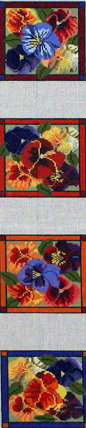 Coasters, Pansy, Set of 4 (Handpainted by Whimsy & Grace) Coasters, Pansy, Set of 4 (Handpainted by Whimsy & Grace)