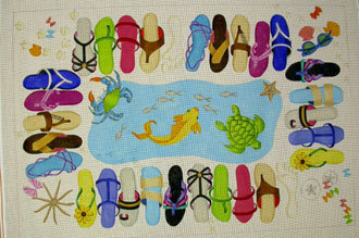 Sandal Rug (Handpainted by Jane Nichols) Sandal Rug (Handpainted by Jane Nichols)