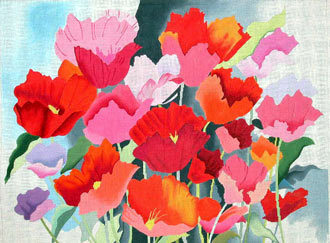 Large Watercolor Poppies (handpainted by Alice Peterson Designs) Large Watercolor Poppies (handpainted by Alice Peterson Designs)