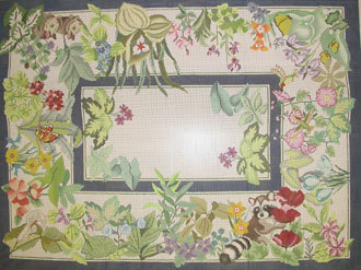 Animals and Flowers Rug (Handpainted JP Designs) Animals and Flowers Rug (Handpainted JP Designs)