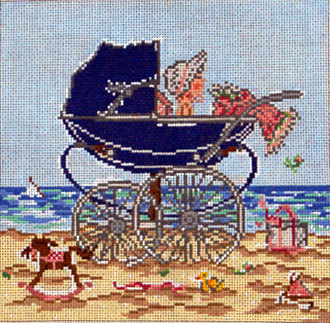 Baby Carriage/Girl (Handpainted by Cooper Oaks) Baby Carriage/Girl (Handpainted by Cooper Oaks)