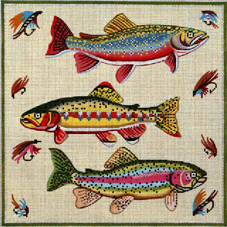 Three Fish (Handpainted by Alice Peterson Company) Three Fish (Handpainted by Alice Peterson Company)