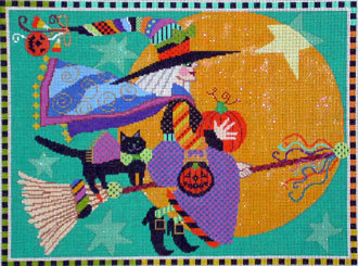 Midnight Ride, includes stitch guide (Handpainted by Shelly Tribbey Designs) Midnight Ride, includes stitch guide (Handpainted by Shelly Tribbey Designs)