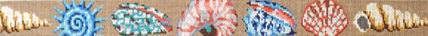 Shells, Turquoise-Pink Belt (Handpainted by All About Stitching) Shells, Turquoise-Pink Belt (Handpainted by All About Stitching)