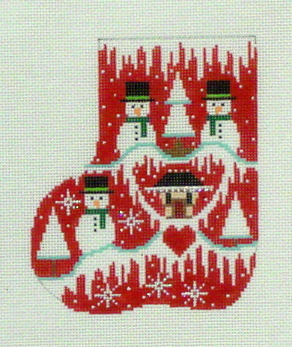 Icicle Snowmen Mini Sock (Handpainted by Shelly Tribbey) Icicle Snowmen Mini Sock (Handpainted by Shelly Tribbey)