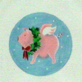 Flying Pig with Wreath (Handpainted by Pepperberry Designs) Flying Pig with Wreath (Handpainted by Pepperberry Designs)