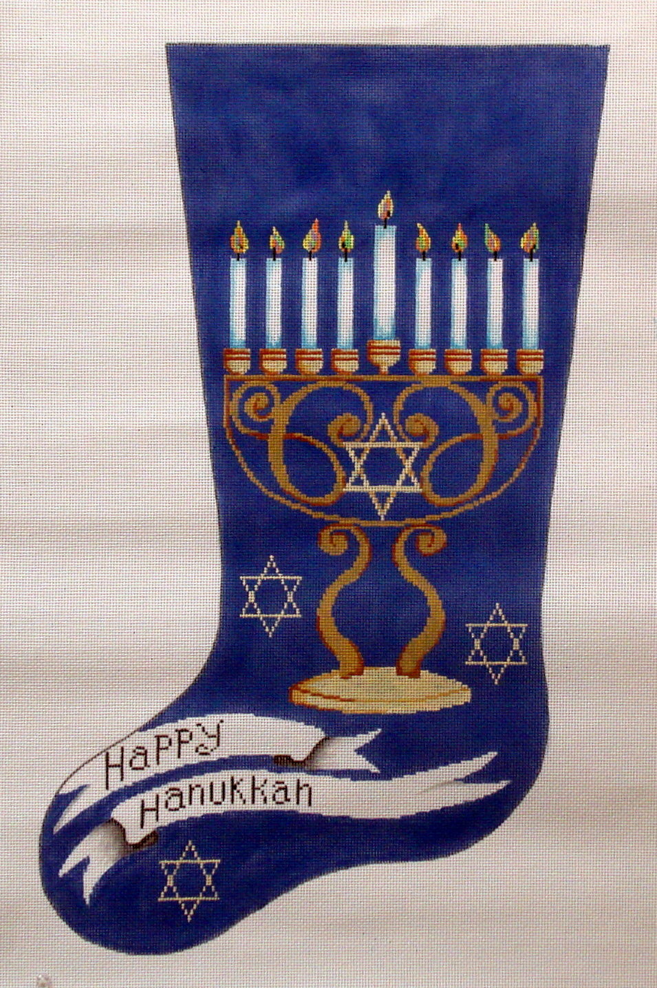 Happy Hanukkah Stocking (hand painted by Patti Mann) Happy Hanukkah Stocking (hand painted by Patti Mann)