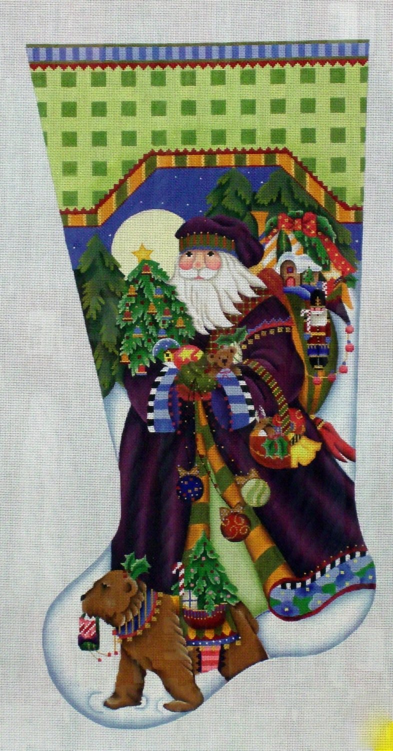 Fancy Santa Stocking (handpainted by Melissa Shirley Designs) Fancy Santa Stocking (handpainted by Melissa Shirley Designs)