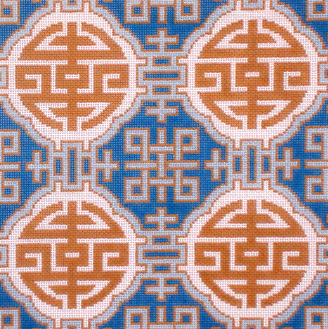 Medallions on Blue (handpainted from Colonial Needle) Medallions on Blue (handpainted from Colonial Needle)