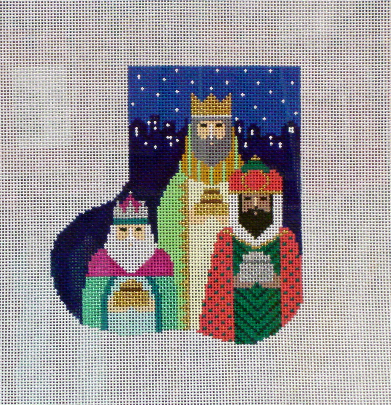The 3 Kings Mini Sock (Handpainted by Shelly Tribbey Designs) The 3 Kings Mini Sock (Handpainted by Shelly Tribbey Designs)