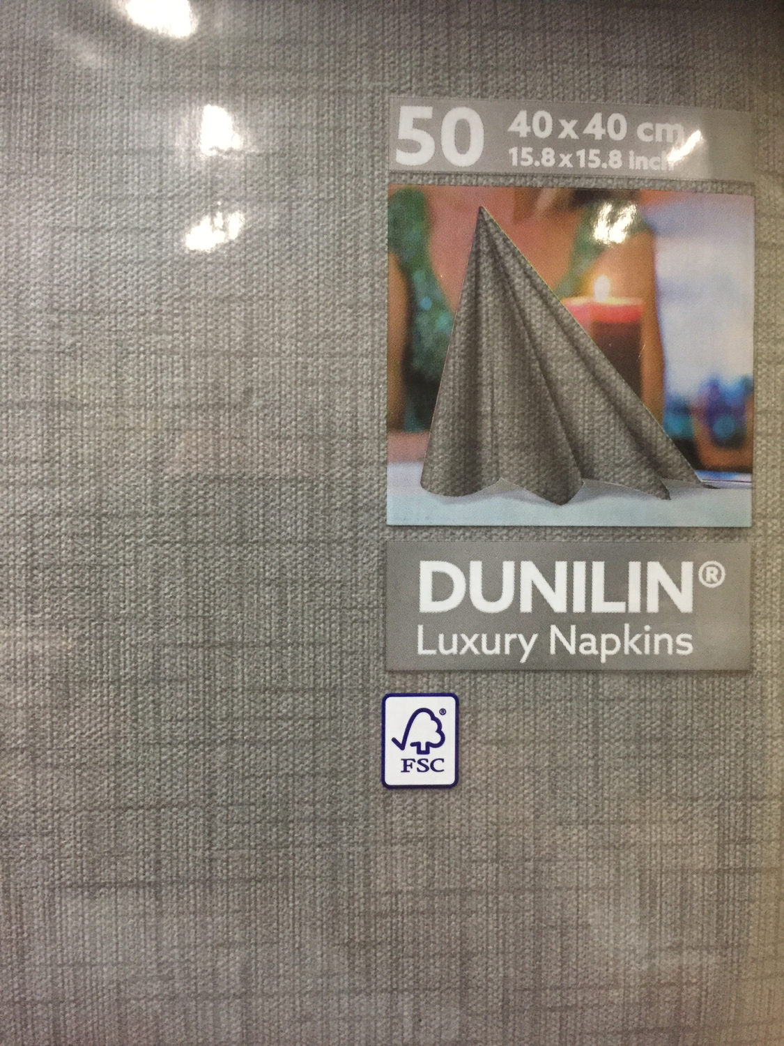 Dunilin servetten greige 40 x 40cm 45st Dunilin servetten greige 40 x 40cm 45st