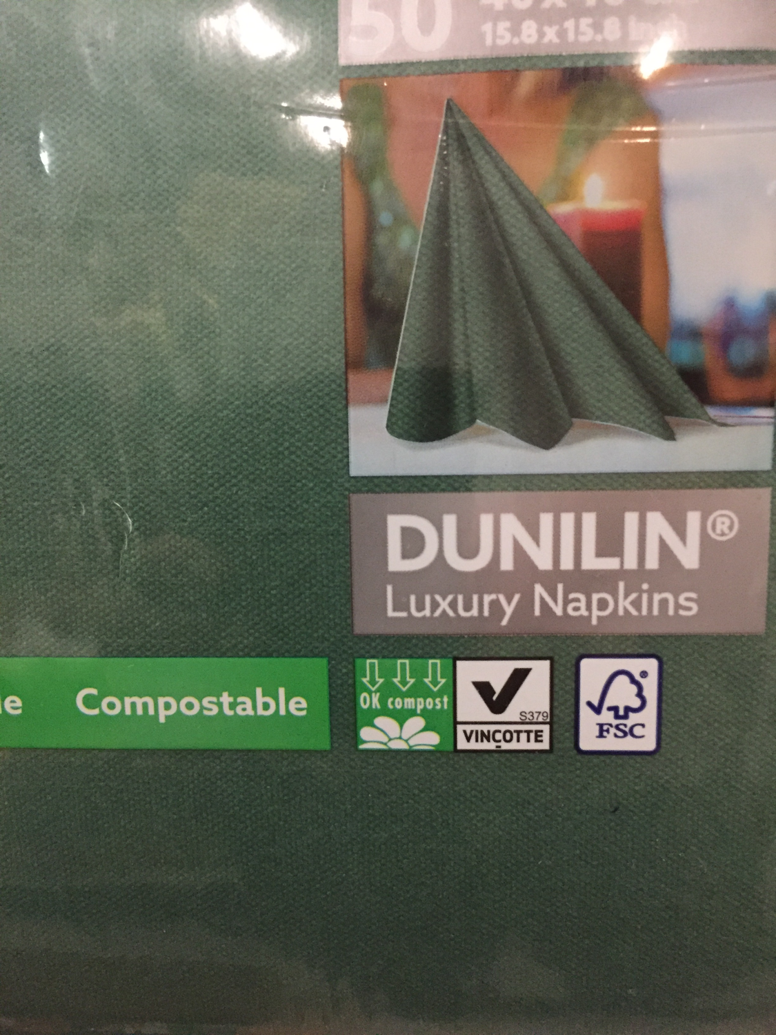 Duniline servetten donker groen 40 x 40st 50st Duniline servetten donker groen 40 x 40st 50st