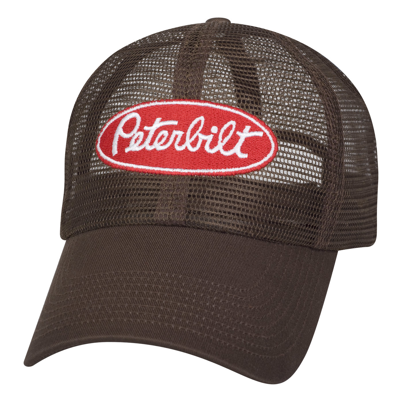Peterbilt All Mesh Cap Brown Hats Truck Chrome Parts for your Big Rig