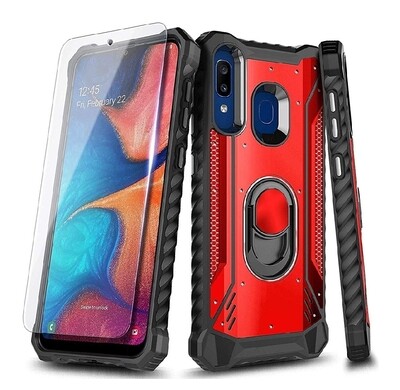Case Samsung Galaxy A30 / A20 c/ Vidrio Templado c/ Anillo Parante Metal Case Samsung Galaxy A30 / A20 c/ Vidrio Templado c/ Anillo Parante Metal