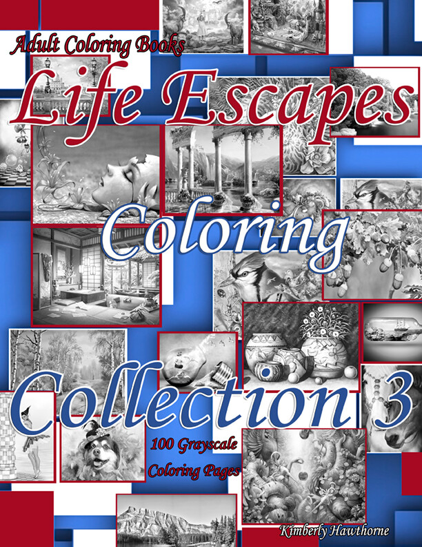 Download Life Escapes Coloring Collection 3 Grayscale Adult Coloring Book Pdf Digital Download 100 Coloring Pages