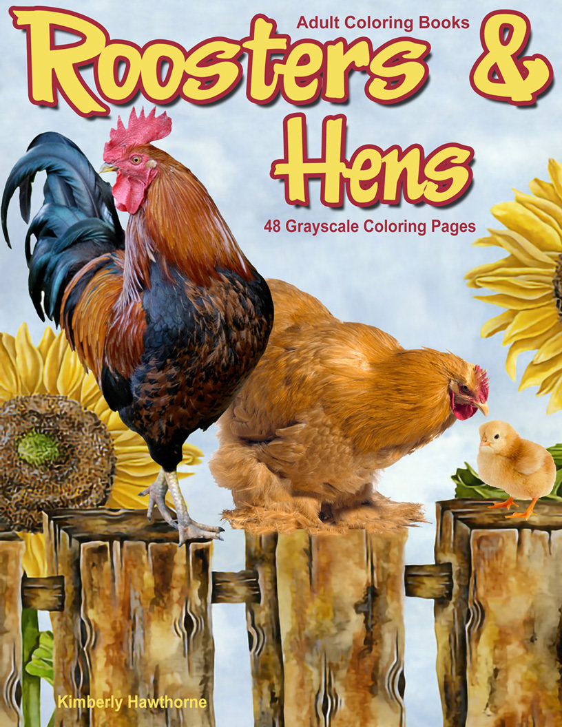 Roosters Amp Hens Adult Coloring Book Digital Download