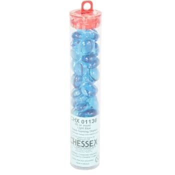 Light Blue Glass Gaming Stones (40+) - Chessex Light Blue Glass Gaming Stones (40+) - Chessex
