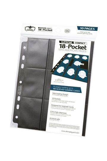Ultimate Guard 18-Pocket Compact Pages Mini American Schwarz (10) - Ultimate Guard Ultimate Guard 18-Pocket Compact Pages Mini American Schwarz (10) - Ultimate Guard
