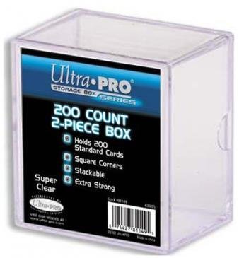 2-Piece 200 Count Clear Card Storage Box - Ultra Pro 2-Piece 200 Count Clear Card Storage Box - Ultra Pro