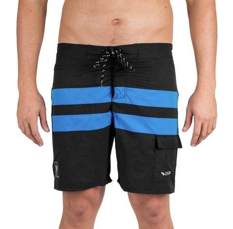 VAIKOBI PADDLE BOARD SHORTS- BLACK/ CYAN 00217