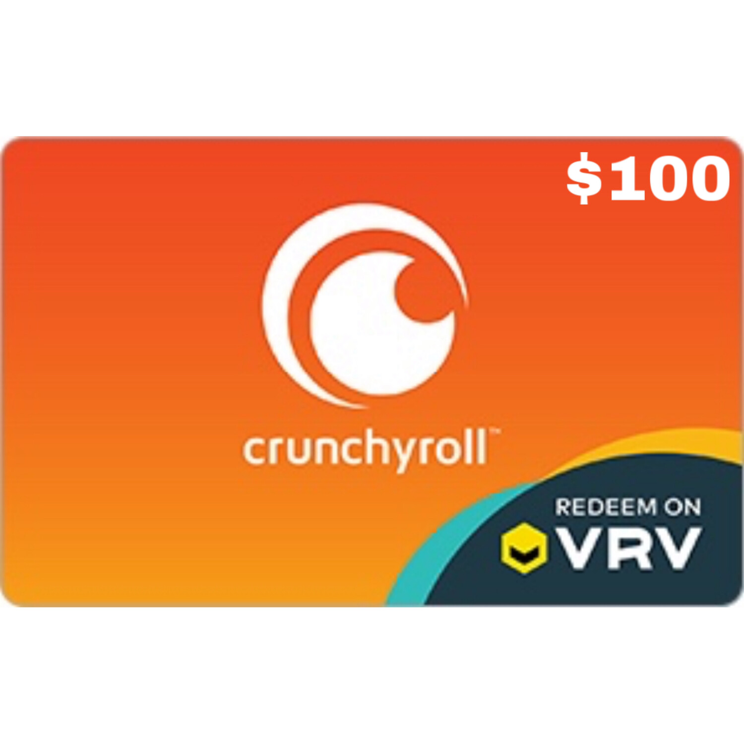 VRV 100 Crunchyroll Gift Card
