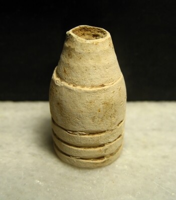 JUST ADDED ON 4/15 - 1862 PENINSULA CAMPAIGN / HARRISON'S LANDING / III CORPS AREA - Pulled/Misfired Bullet - Really Deep Bullet Screw Mark and Ram Rod Mark -Recovered by Andy Keyser in the late 1980s JUST ADDED ON 4/15 - 1862 PENINSULA CAMPAIGN / HARRISON'S LANDING / III CORPS AREA - Pulled/Misfired Bullet - Really Deep Bullet Screw Mark and Ram Rod Mark -Recovered by Andy Keyser in the late 1980s