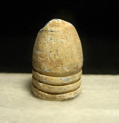 JUST ADDED ON 5/20 - THE BATTLE OF SHILOH / MORNING ATTACK / AREA OF OVERRUN CAMPS ON THE UNION LEFT - Fired .69 Caliber Bullet - Possible Ram Rod Mark on the Nose JUST ADDED ON 5/20 - THE BATTLE OF SHILOH / MORNING ATTACK / AREA OF OVERRUN CAMPS ON THE UNION LEFT - Fired .69 Caliber Bullet - Possible Ram Rod Mark on the Nose