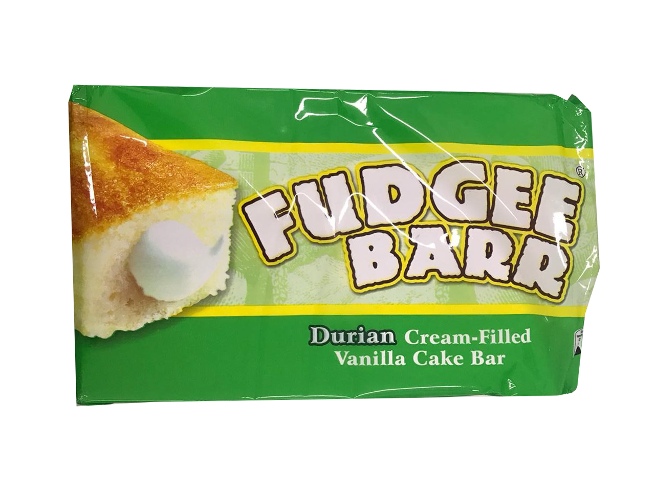 Fudgee Bar Durian Cream Filled Vanilla Cake Bar