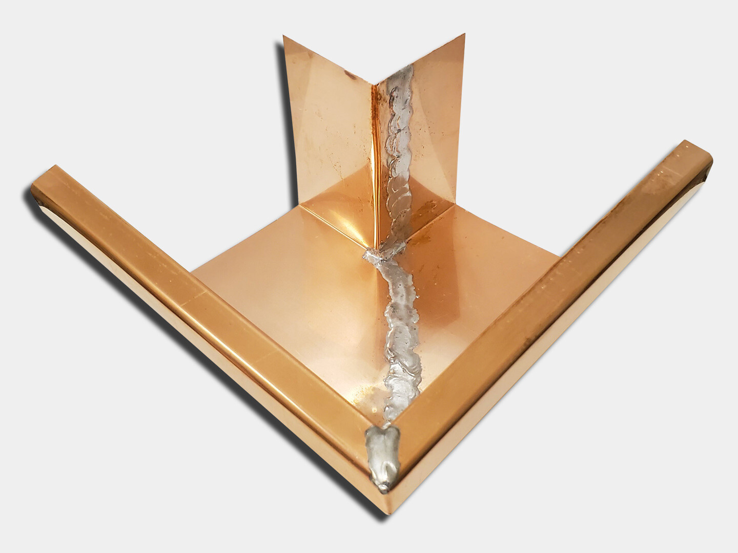 Copper KStyle Gutter Outside Miter K&M Gutter Supply Shop K&M Sheet Metal and Gutter