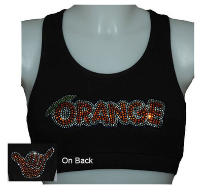 rhinestone sports bra