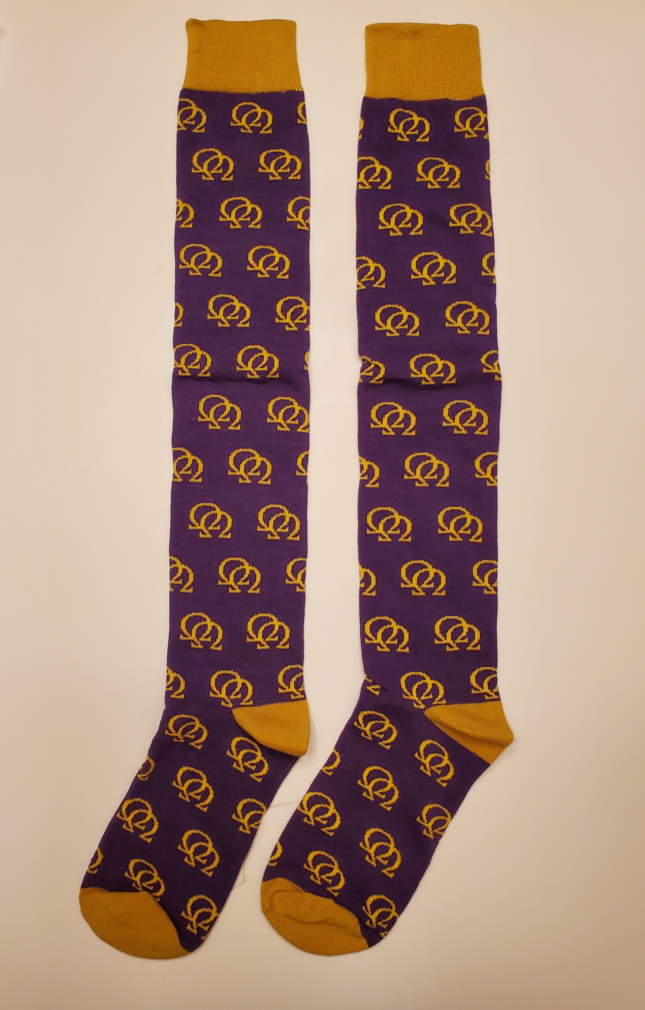 Purple Double Omega Knee High Socks -20" Inches High
VERY LIMITED QUANTITY!!!! PDOKHS001