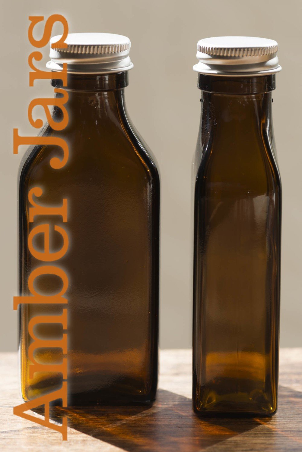 100ml Rectangle Amber Glass Bottle, Medicine, Men's Amber Glass Jars