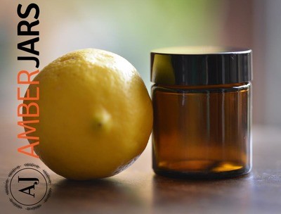 30ml Amber Glass Jar with Black Wadded Lid 30ml Amber Glass Jar with Black Wadded Lid