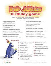 Printable birthday game bad jokes