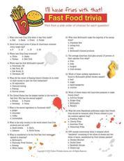 Printable Food & Drink Games