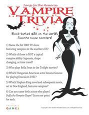 Vampire Trivia Game