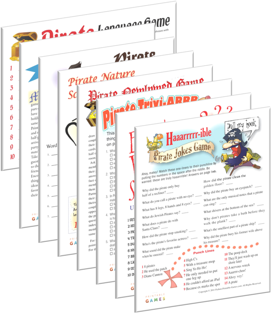 Ahoy Matey print and play pirate games for all ages