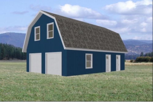 Najika Instant Get Gambrel Barn Kit With Garage Apartment