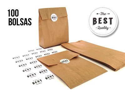 Bolsa Kraft + Etiqueta adhesiva (pack 100+100) Bolsa Kraft + Etiqueta adhesiva (pack 100+100)