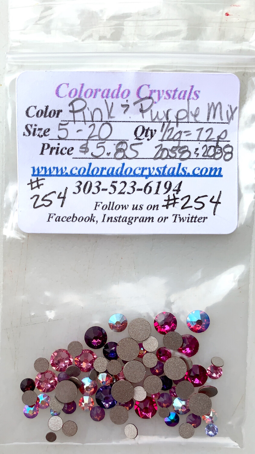 Pink & Purple Variety of Swarovski Crystals Pink & Purple Variety of Swarovski Crystals